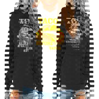 Tacos Before Vatos Valentines Day Tacos Lips Couple Matching Women Hoodie - Seseable