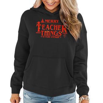 Teach Love Inspire Merry Teacher Things Jingle Bells Women Hoodie | Seseable CA