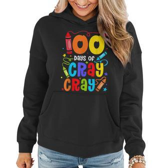 Teacher 100 Days Cray Cray Funny 100 Days Of School Women Hoodie - Thegiftio UK