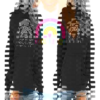 Test Day Rock The Test Teacher Testing Day Rainbow Teacher Women Hoodie | Mazezy
