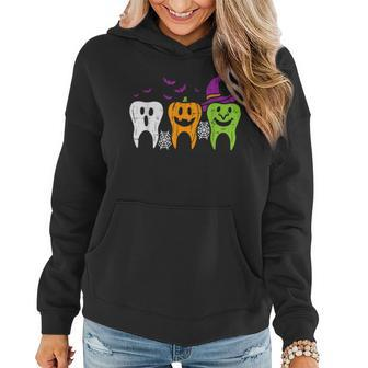 Th Ghost Pumpkin Witch Cute Dental Halloween Dentist Gift V10 Women Hoodie Graphic Print Hooded Sweatshirt - Thegiftio UK