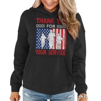 Thank You For Your Services Patriotic Veterans Day Men Women Women Hoodie - Seseable