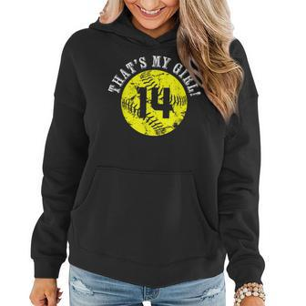 Thats My Girl 14 Softball Player Mom Or Dad Gift Women Hoodie | Mazezy