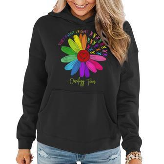They Fight I Fight Oncology Team Tie Dye Oncology Nurse Women Hoodie - Thegiftio UK