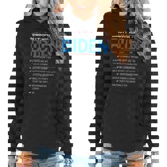 Things I Trust More Than Biden Sarcastic And Funny Joe Biden Women Hoodie - Seseable