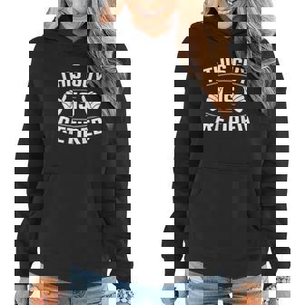 This Guy Is Retired Funny Retirement Gift Women Hoodie Graphic Print Hooded Sweatshirt - Thegiftio