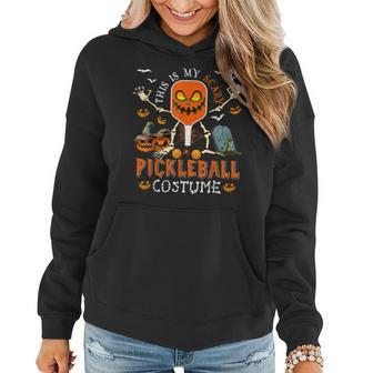 This Is My Scary Pickleball Costume Halloween Skeleton Lover Women Hoodie Graphic Print Hooded Sweatshirt - Thegiftio UK