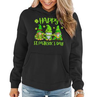 Three Gnomes Plaid St Patricks Day Shamrock Lucky Leprechaun Women Hoodie - Seseable
