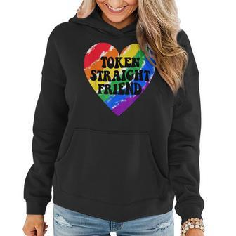 Token Straight Friend Funny Lgbt Quote For Straight Rainbow Women Hoodie | Mazezy UK
