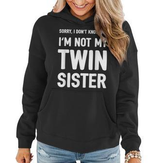 Twin Sister Humor Girls Women Anti Mixup Women Hoodie | Mazezy