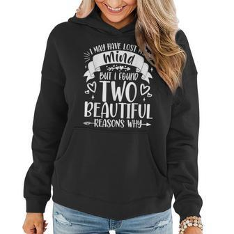 Two Beautiful Reasons Funny Mothers Day For Mom Of Two Kids Women Hoodie | Mazezy