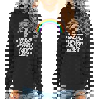 Unicorns Are Born In August Birthday T Shirt Rainbow Gift Women Hoodie | Mazezy