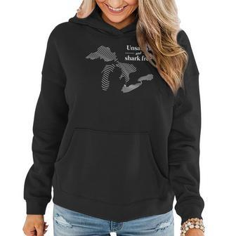 Unsalted And Shark Free Michigan Women Hoodie Graphic Print Hooded Sweatshirt - Thegiftio UK