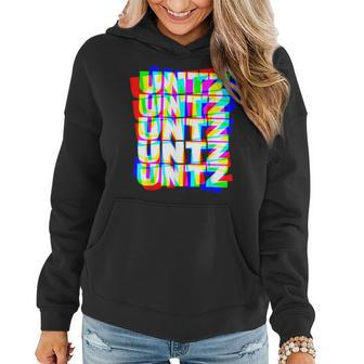 Untz Untz Hardstyle Techno Rave Edm Music Dj Festival Raver Women Hoodie Graphic Print Hooded Sweatshirt - Thegiftio UK