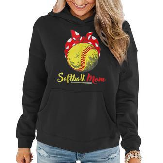 Us Flag Softball Player Mom For Mothers Day Women Hoodie | Mazezy