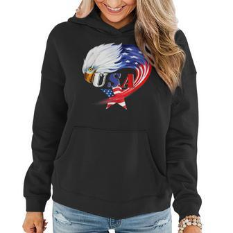 Usa American Eagle Stars With Us Flag 4Th Of July Women Hoodie - Seseable