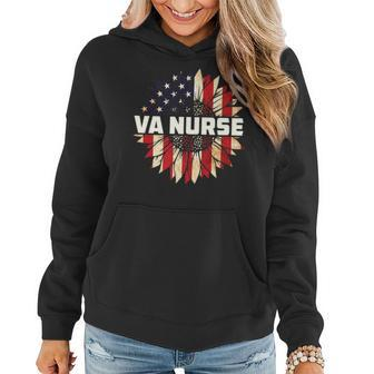 Va Nurse Real American Hero 4Th Of July Us Patriotic Vintage Women Hoodie - Seseable