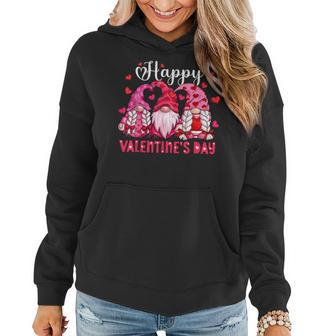 Valentine Gnome Love Valentines Day Gnomes Friends Squad Women Hoodie - Seseable