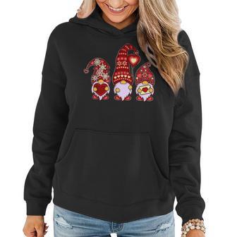 Valentine Gnomes Holding Hearts Valentines Day Gnome Love Women Hoodie - Seseable