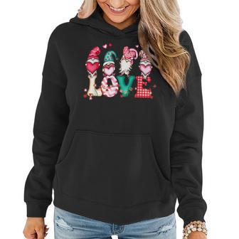 Valentine Gnomes Holding Hearts Valentines Day Gnome Love Women Hoodie - Seseable