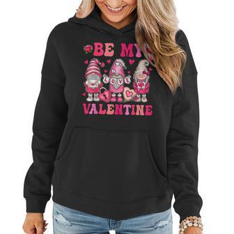 Valentines Day Gnome Be My Valentines Couple Gnome Heart Women Hoodie - Seseable
