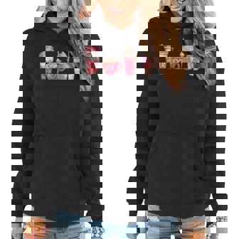 Valentines Drinking Coffee Love Heart Graphic Valentines Day Women Hoodie - Seseable