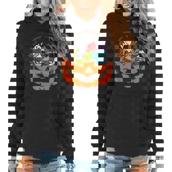 Vampire Ghost Zombie Witch Cats In Pumpkin Halloween Costume Women Hoodie Graphic Print Hooded Sweatshirt - Thegiftio