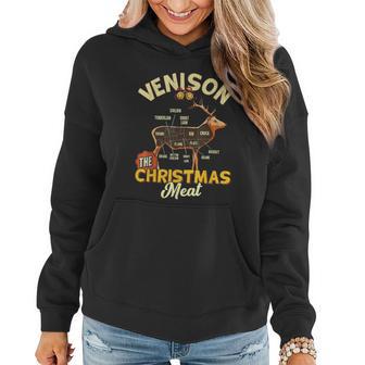 Venison Meat Chart The Christmas Meat Deer Hunter Hunting Women Hoodie - Monsterry