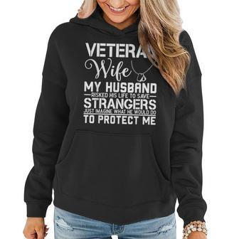 Veteran Wife Army Husband Soldier Saying Cool Military Gift V2 Women Hoodie - Seseable