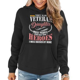 Vietnam Veteran Daughter American Flag Military Us Patriot V2 Women Hoodie - Seseable