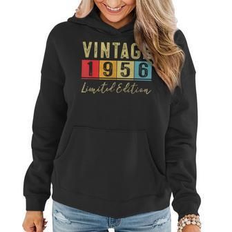 Vintage 1956 Limited Edition Made In 1956 67Th Birthday Gift Women Hoodie Graphic Print Hooded Sweatshirt - Thegiftio UK