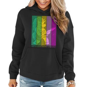 Vintage 40Th Birthday Squad Woman Ladies Unicorn Her Bday Gift For Womens Women Hoodie | Mazezy UK