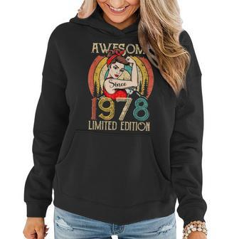 Vintage 44 Year Old Birthday Gifts For Women Best Of 1978 Women Hoodie - Seseable