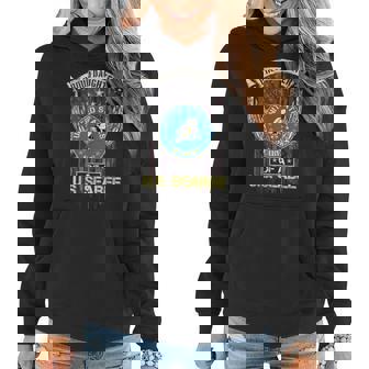 Vintage American Flag Proud Daughter Of A Us Seabee Veteran Women Hoodie - Seseable