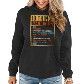 Vintage Car 10 Things I Want In My Life Cars More Car Women Hoodie - Seseable