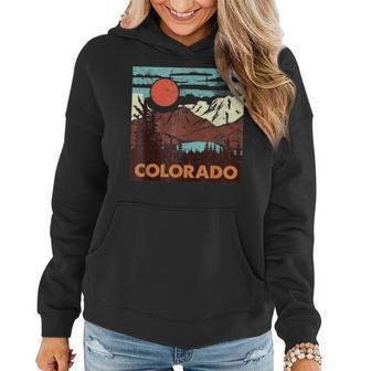Vintage Colorado Rocky Mountains Boho Colorado Travel Hiking Women Hoodie | Mazezy