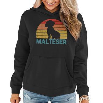 Vintage Malteser Hunde Hunderasse Hundeliebhaber Hund Frauen Hoodie - Seseable