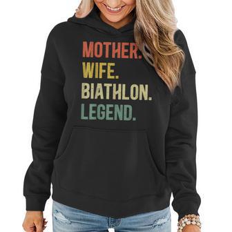 Vintage Mutter Frau Biathlon Legende Retro Wintersport Frauen Hoodie - Seseable