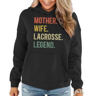 Vintage Mutter Frau Lacrosse Legende Retro Lacrosse Mädchen Frauen Hoodie - Seseable