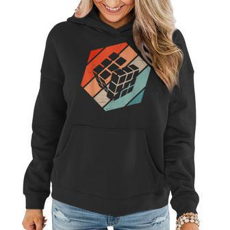 Vintage Retro Competitive Puzzles Cube Love Speed Cubing Women Hoodie - Seseable
