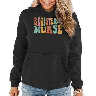 Vintage Retro Groovy Registered Nurse - Rn Nursing Nurse Day Women Hoodie | Mazezy