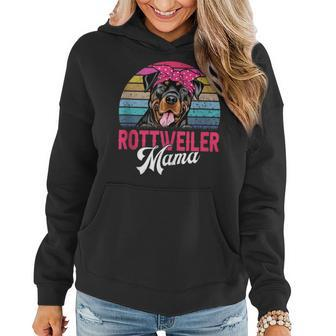 Vintage Rottweiler Mama Dog Mom Women Hoodie - Thegiftio UK
