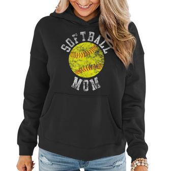 Vintage Softball Mom Women Hoodie - Seseable