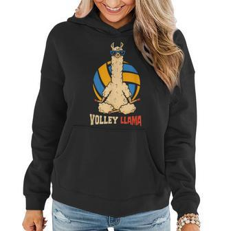 Volley Llama Sports Game Volleyball Women Hoodie | Mazezy