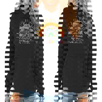 We Are Hungry For Learning Rainbow Caterpillar Teacher Gift Women Hoodie Graphic Print Hooded Sweatshirt - Thegiftio UK