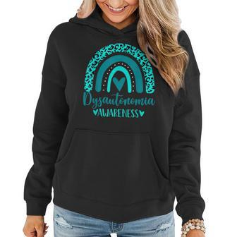 We Wear Turquoise Rainbow Awsewome Dysautonomia Awareness Women Hoodie Graphic Print Hooded Sweatshirt - Thegiftio UK