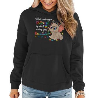 What Makes You Different Autism Awareness Kids Elephant Mom  Women Hoodie