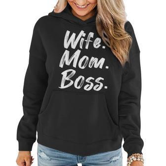 Wife Mom Boss Mama Mutter Muttertag Frauen Hoodie - Seseable