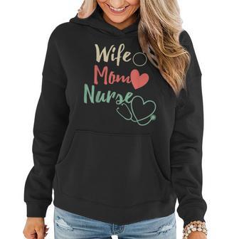 Wife Mom Nurse Womens Rn Lpn Mothers Day Gift For Nurses Women Hoodie - Thegiftio UK