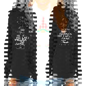 Wine Lover Gnome Buffalo Plaid Matching Family Christmas Women Hoodie Graphic Print Hooded Sweatshirt - Thegiftio UK